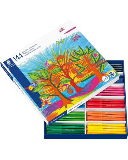 Staedtler Noris Fibre-Tip Pens Assorted 144 Class Pack