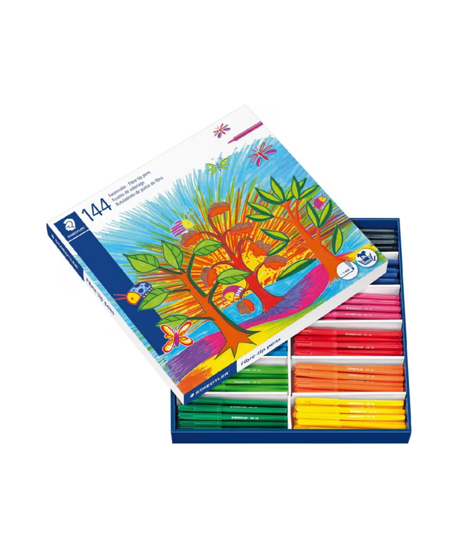 Staedtler Noris Fibre-Tip Pens Assorted 144 Class Pack