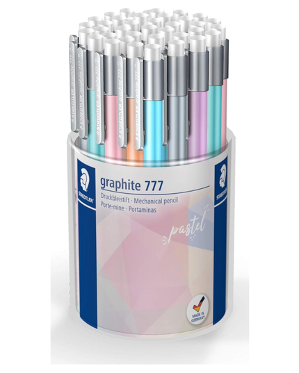 STAEDTLER Mechanical Pencil Graphite 777 in Pastel Colours Pack of 36 (6 Pastel Colours)