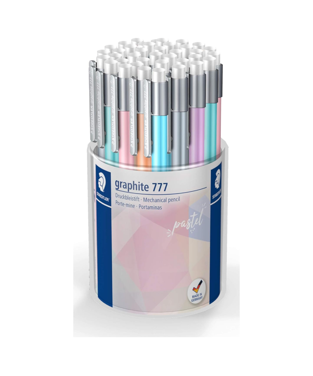 STAEDTLER Mechanical Pencil Graphite 777 in Pastel Colours Pack of 36 (6 Pastel Colours)