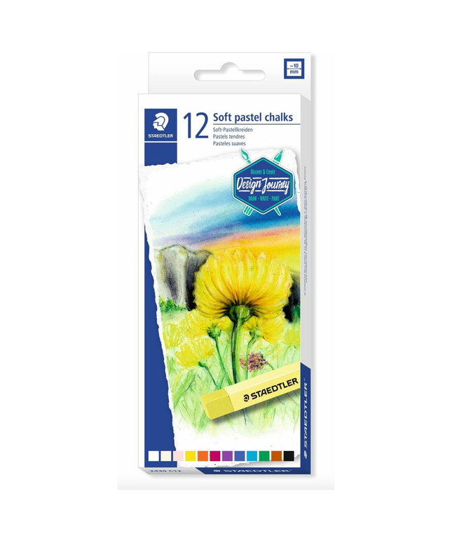 STAEDTLER 2430 SOFT PASTEL CHALK BOX OF 12 ASSORTED COLOURS