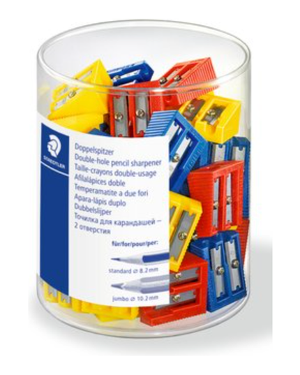 Staedtler Two-Hole Sharpener Assorted Colours - 20 Pack
