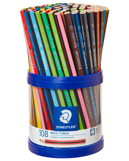 Staedtler Noris Triangular Coloured Pencils Assorted Cup of 108