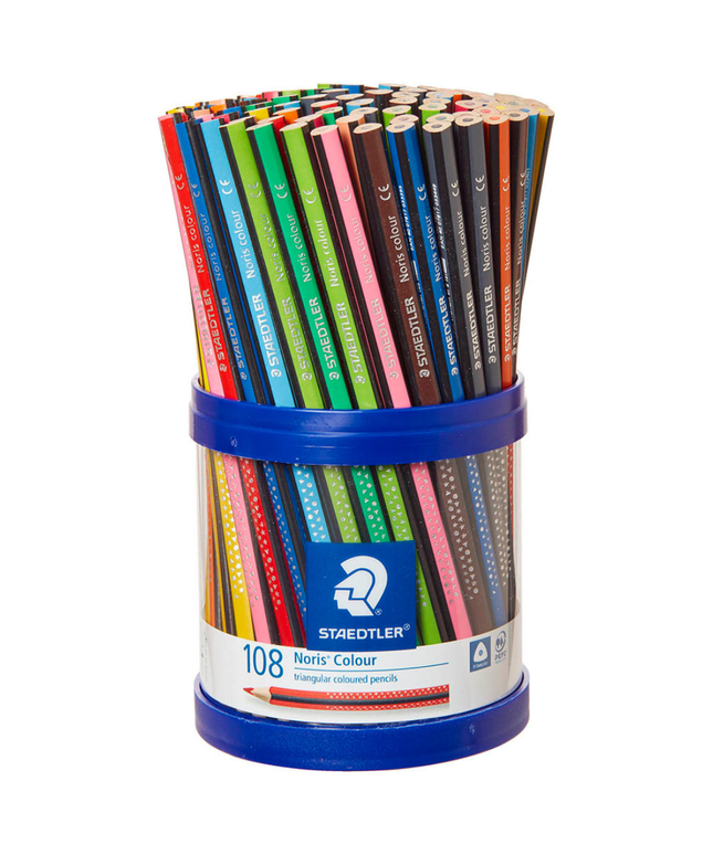 Staedtler Noris Triangular Coloured Pencils Assorted Cup of 108