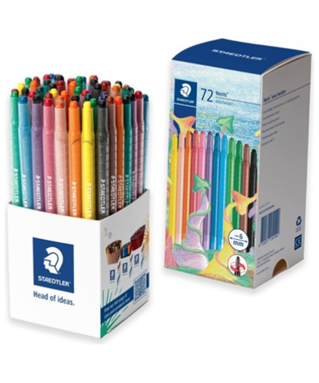 STAEDTLER NORIS TWISTER WAX CRAYONS ASSORTED CUP 72