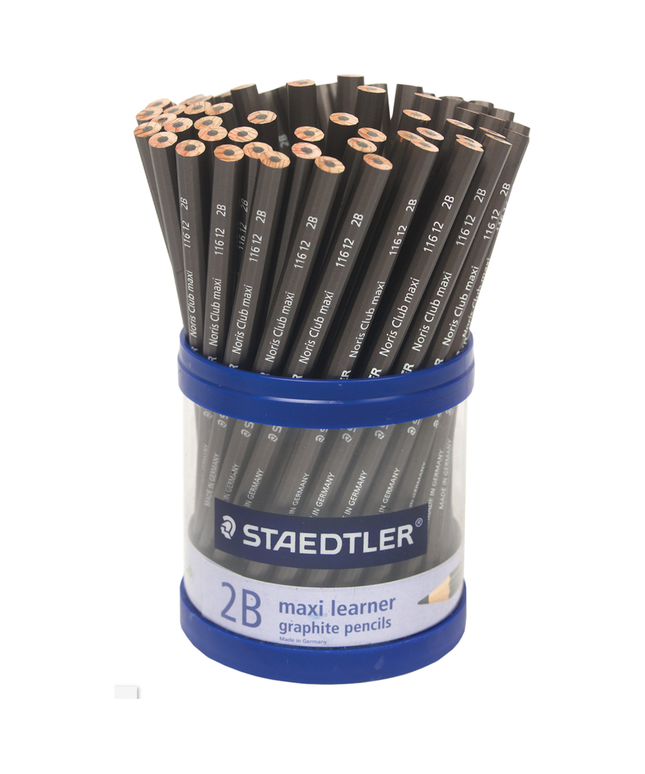 STAEDTLER NORIS CLUB MAXI LEARNER GRAPHITE PENCILS 2B CUP 70