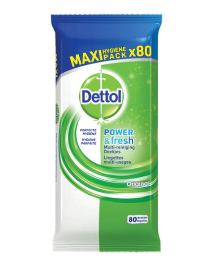 Dettol Fresh Antibacterial Large Wipes 80 Pack
