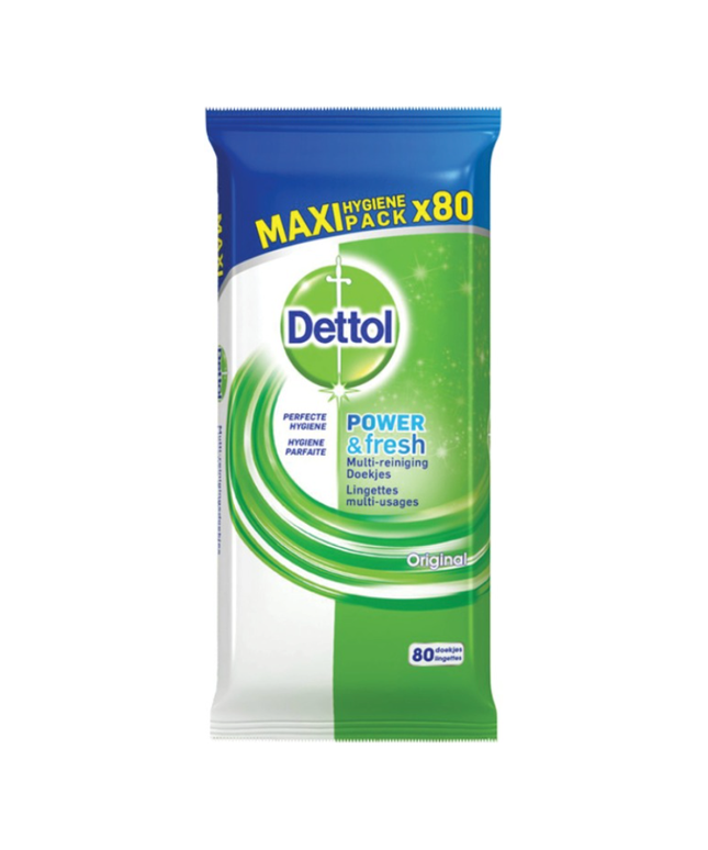 Dettol Fresh Antibacterial Large Wipes 80 Pack