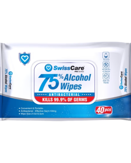 SwissCare 40 Pack Antibacterial Wipes