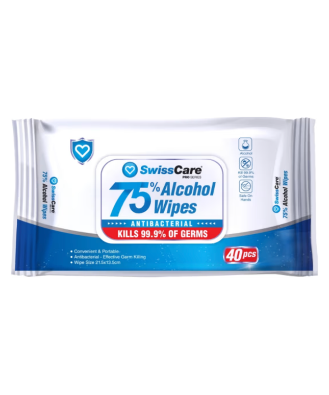 SwissCare 40 Pack Antibacterial Wipes