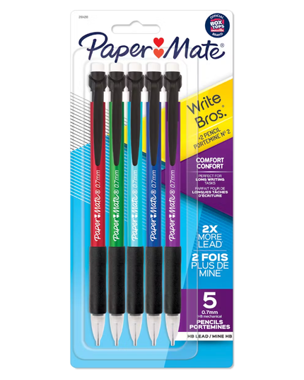 Paper Mate Write Bros Comfort Mechanical Pencils 0.7mm (5 Pack)