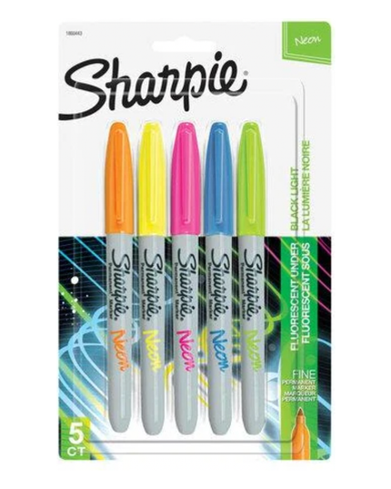 Sharpie Fine Point Neon Permanent Markers (5 Pack)