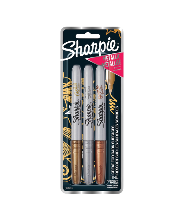 Sharpie Fine Point Metallic Permanent Marker (3 Pack)