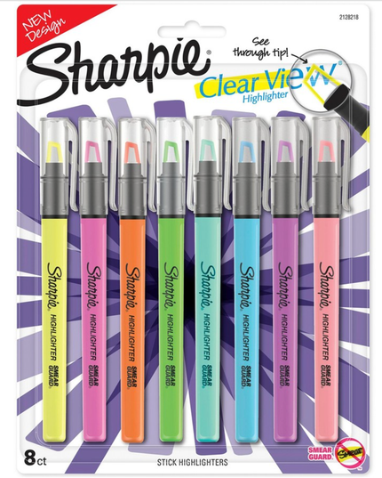 Sharpie Clear View Highlighters (8 Pack)