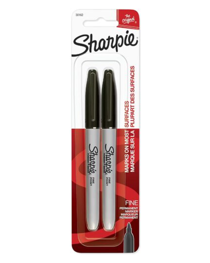 Sharpie Fine Point Marker Black (2 Pack)