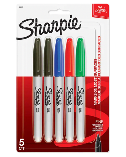 Sharpie Fine Point Marker (5 pack)