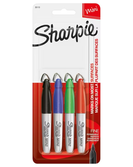 Sharpie Mini Permanent Markers Assorted (4 Pack)