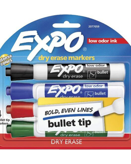 Expo Whiteboard Marker Bullet Tip (4 Pack)