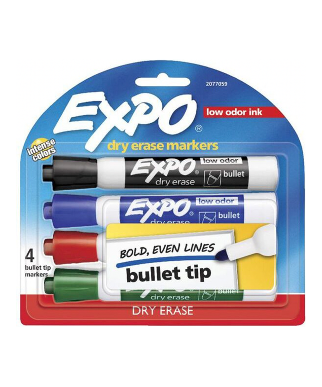 Expo Whiteboard Marker Bullet Tip (4 Pack)