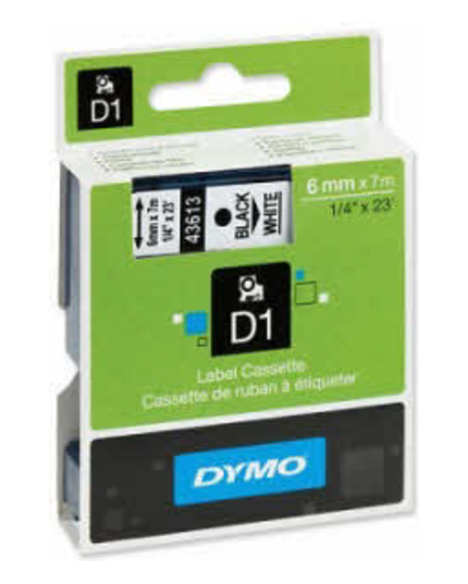 DYMO D1 Label Tape- Black on White