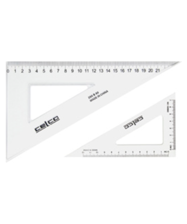 CELCO 60 DEGREE SET SQUARES 14CM CLEAR