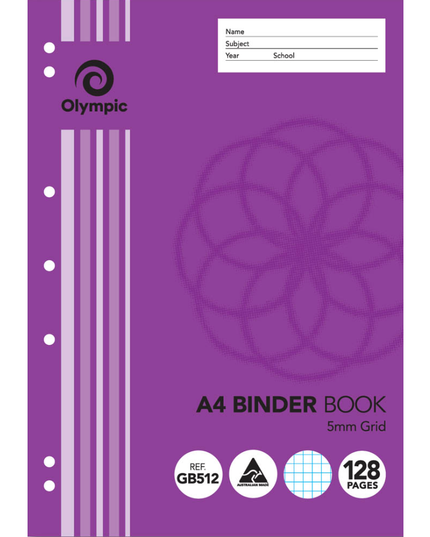 Olympic Grid Binder Book A4 128 Page 5mm