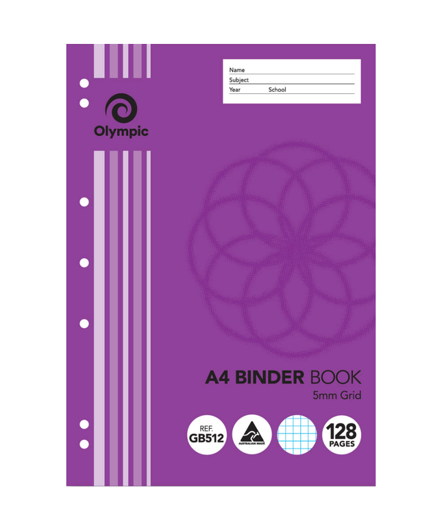 Olympic Grid Binder Book A4 128 Page 5mm