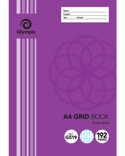 Olympic Grid Book A4 192 Page 5mm