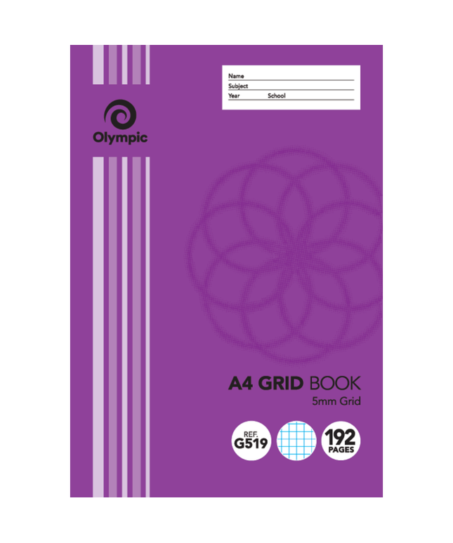 Olympic Grid Book A4 192 Page 5mm