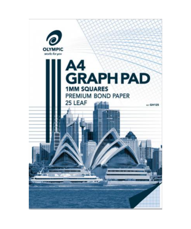 Graph Pad - Olympic - A4 - 7 Hole Punched - 1mm - 25 Sheets