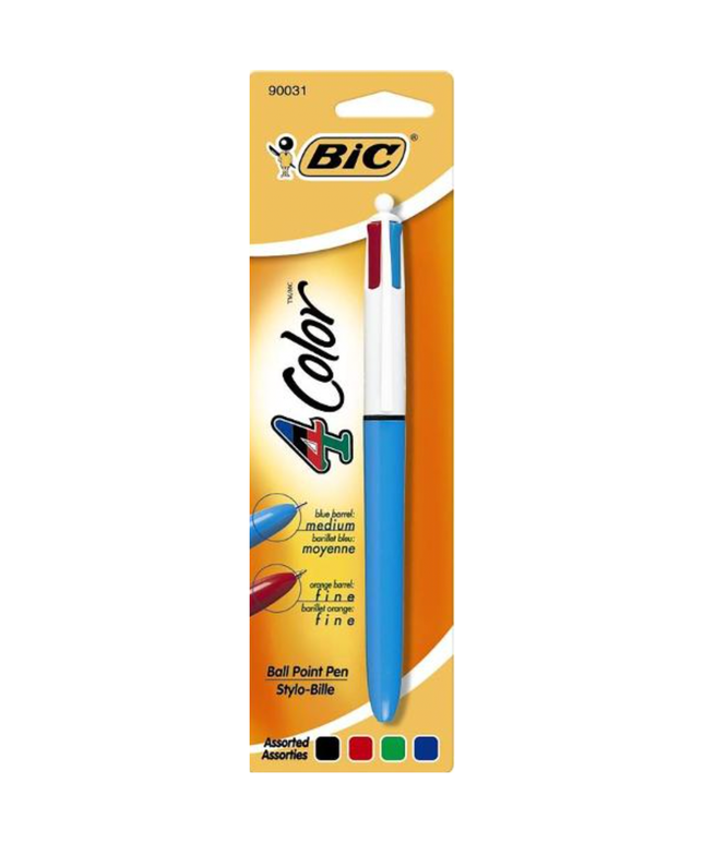 BIC 4 Colour Ball Point Pen Medium Assorted