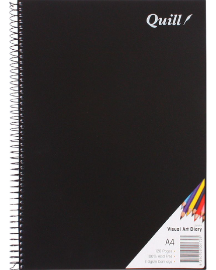 Quill A4 Visual Art Diary 110gsm Black