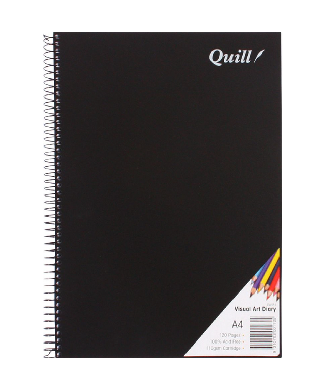 Quill A4 Visual Art Diary 110gsm Black