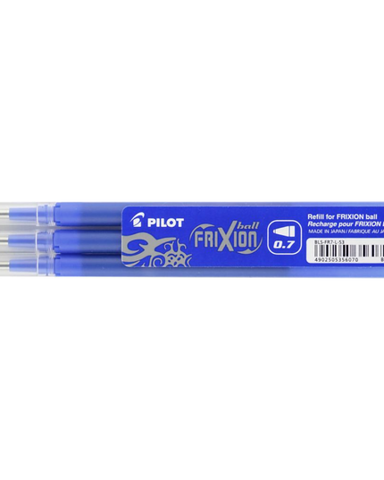 Pilot Frixion Erasable Gel Ink Refill 0.7mm (Assorted Colours) 3 Pack