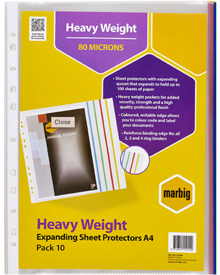 MARBIG Sheet Protectors (Assorted Sizes)
