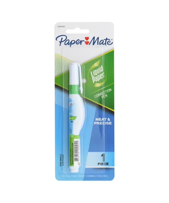 Liquid Paper Correction Pen - 7mL Needle Point White