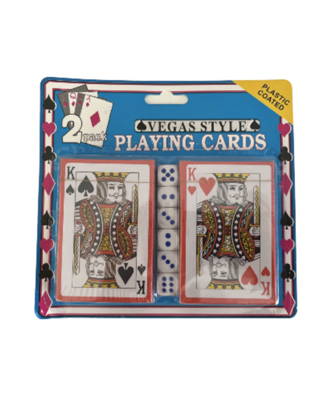 2 Pack Vegas Style Playing Cards with Dice