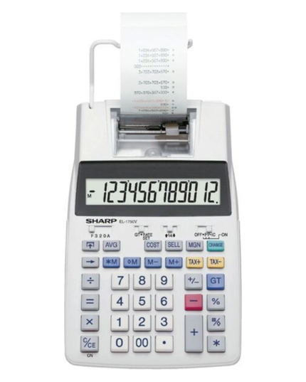 Sharp 12 Digit Desktop Printing Calculator EL-1750V