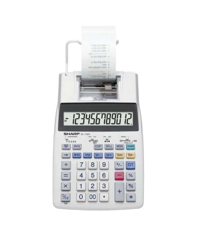 Sharp 12 Digit Desktop Printing Calculator EL-1750V