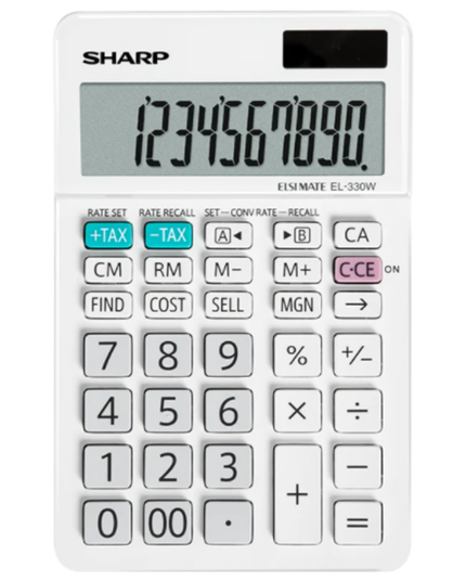 Sharp 10 Digit Desktop Calculator EL-330WB