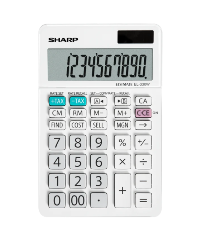 Sharp 10 Digit Desktop Calculator EL-330WB