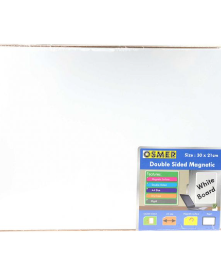 Osmer A4 Whiteboard Double Sided Plain Magnetic