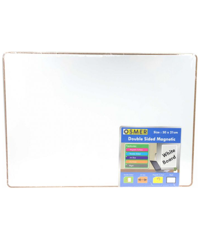 Osmer A4 Whiteboard Double Sided Plain Magnetic