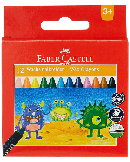 Faber Castell 12 Wax Crayons