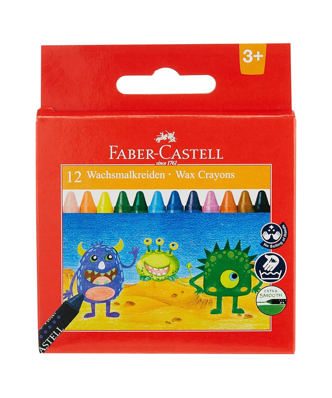 Faber Castell 12 Wax Crayons