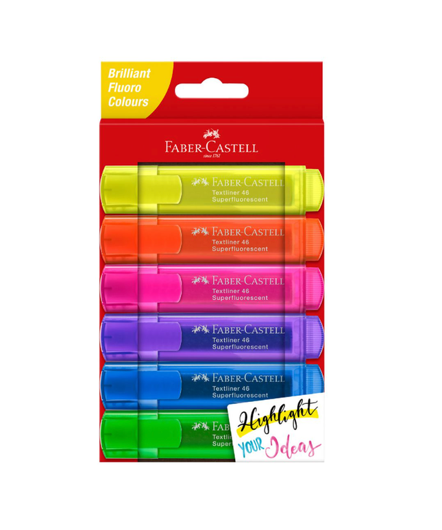 Faber-Castell Textliner Ice Highlighters Assorted 6 Pack
