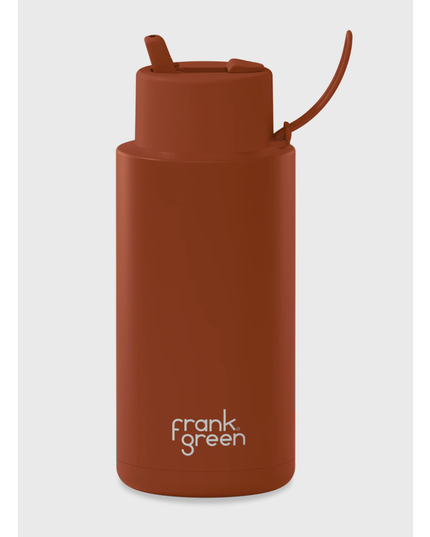 Frank Green 1L Stainless Steel Ceramic Reusable Bottle with Flip Straw Lid