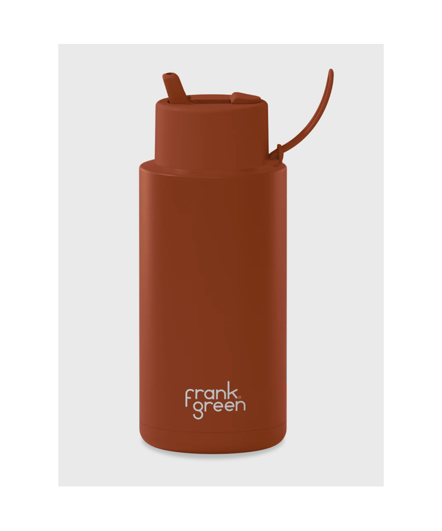 Frank Green 1L Stainless Steel Ceramic Reusable Bottle with Flip Straw Lid
