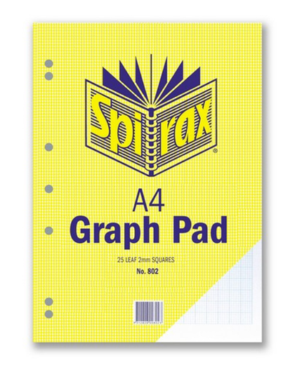 Spirax 802 Graph Pad 2mm A4 25 Leaf