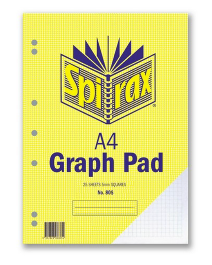 Spirax 805 Graph Pad 5mm A4 25 Leaf